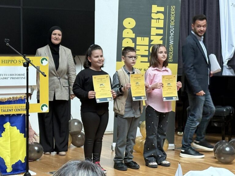 Nxënësja Anida Jusufi, fiton vendin e tretë në nivel Kosove në Hippo English Contest