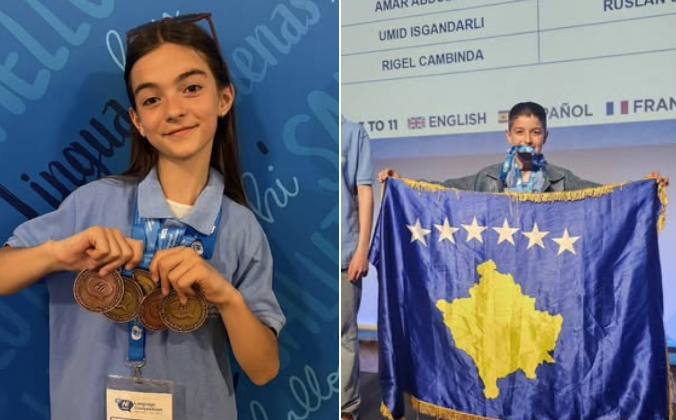 Nxënësit Lijana Bejta dhe Amar Abdullahu nga Podujeva fitojnë 5 medalje në Paris