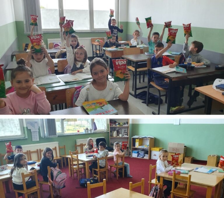 Një ditë ndryshe për më të vegjlit – PESTOVA sjell gëzim në shkollën e Çabiqit, iu dërgon VIPA Chips