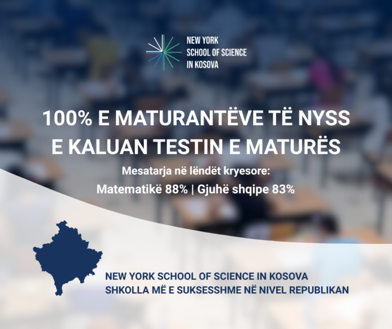 Maturantët e NYSS në Kosovë shkëlqejnë në Testin e Maturës – 100% kalueshmëri me mesatare mbi 82%