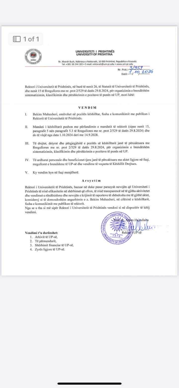 UP-ja paguan jashtëligjshëm dy këshilltarë të rektorit 5 22