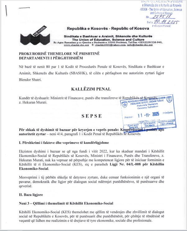 SBASHK merr një vendim, dorëzon padi ndaj Muratit 2 dok