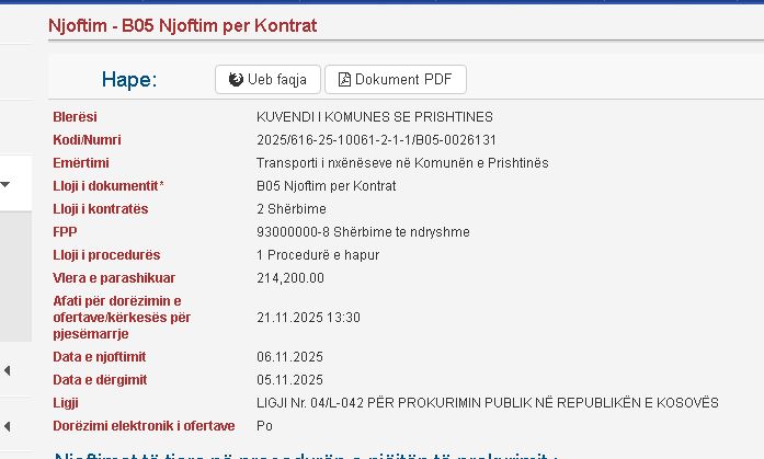 Nxënësit e Prishtinës dhe fshatrave përreth po bëhen me transport - kaq është vlera e tenderit 4 prishtine transport 1