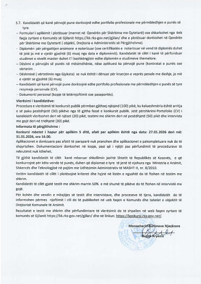 Komuna e Gjilanit shpall konkurs për 7 mësimdhënës/e 6 konk3