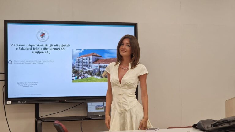 Aurita Gallapeni, e diplomuara e parë e programit ndërkombëtar Master për Menaxhimin e Integruar të Burimeve Ujore